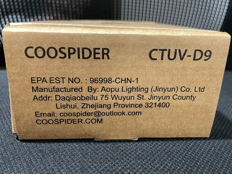 COOSPIDER 9W HVAC UV Light Lamp, Air Purifier for Whole House, UVC Light in Duct for AC Duct with 1 Spare Bulb, 253.7nm Wavelength Ozone Free 110V (CTUV-D9) 9W Lamp