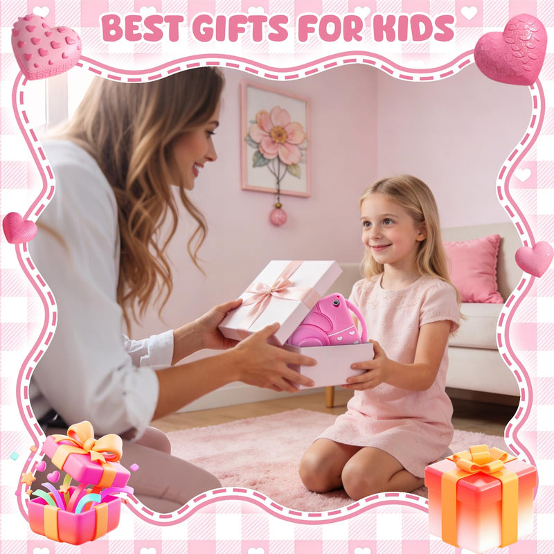 SAMONPOW for Galaxy Tab A11+ Plus Case 11 Inch Galaxy Tab A9 Plus Kids Case | Cute Bow Heart Silicone Cover Samsung Galaxy Tab A11+/A9+ Tablet Case 2025/2023 for Girls Teen with Rotating Stand Handle Hot Pink for Samsung Galaxy Tab A11+/A9+ Plus