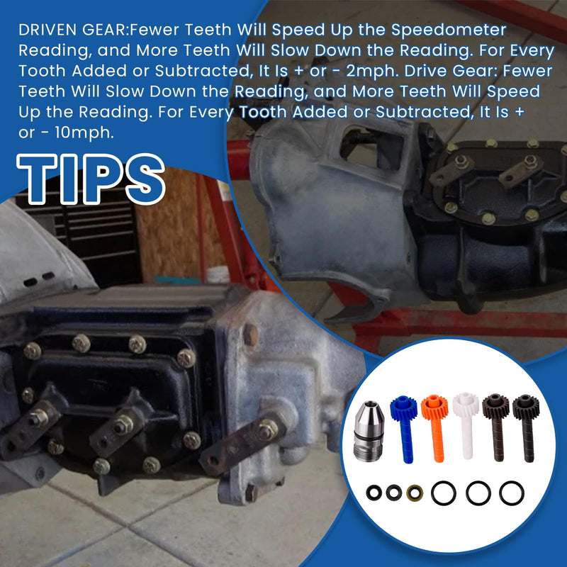 18 19 20 21 22 Teeth Speedometer Driven Gear and Bullet Kit,Gears are Used in Muncie, GM T10, GM Super T10, Saginaw 3 & 4 Speed, GM T5, Powerglide, 200 & 350 transmissions