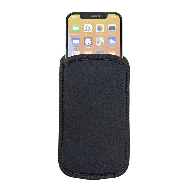 Direct-Insert Neoprene Waterproof Phone Pouch (6.3-7.2") Shockproof Scratch-Resistant Black