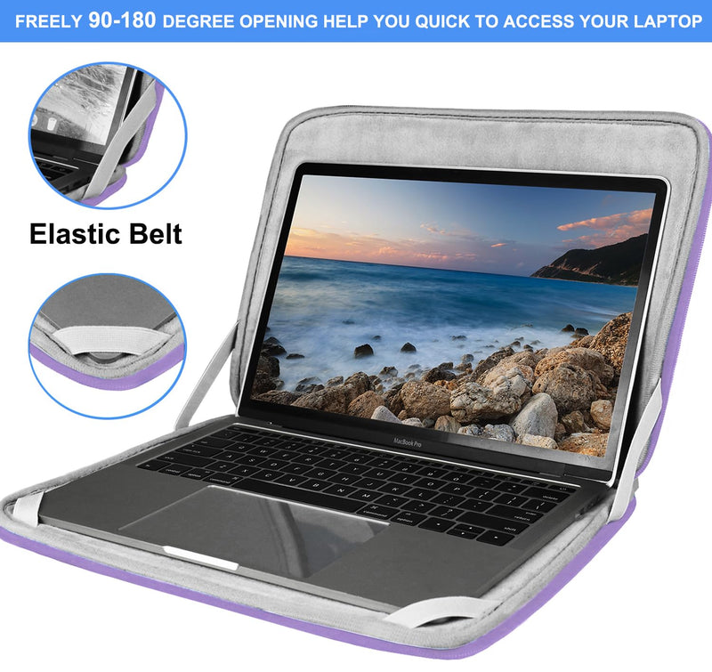 14 inch Laptop Case, Shockproof Protective Computer Sleeve Flip Cover Briefcase Carrying Bag Compatible with 14"-15" HP, Lenovo, Asus, Acer, Notebook, Chromebook Computer, Light Purple 14 Inch