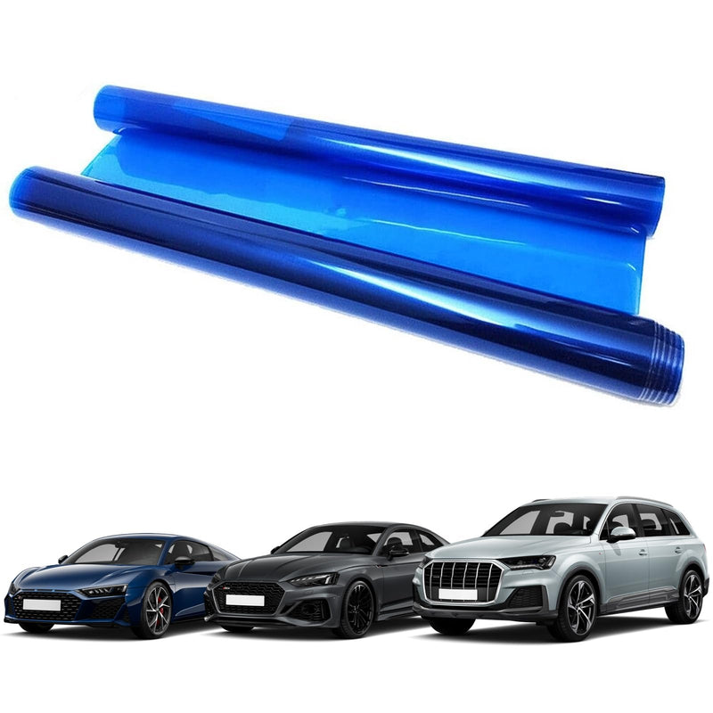 Tint Film for Taillight Headlight Fog Light, 12×48 Inches Vinyl Self-Adhesive Car Tail Light Tape, Brake Light Headlight Cover Protection Film Color Shiny Chameleon Sticker (Dark Blue)