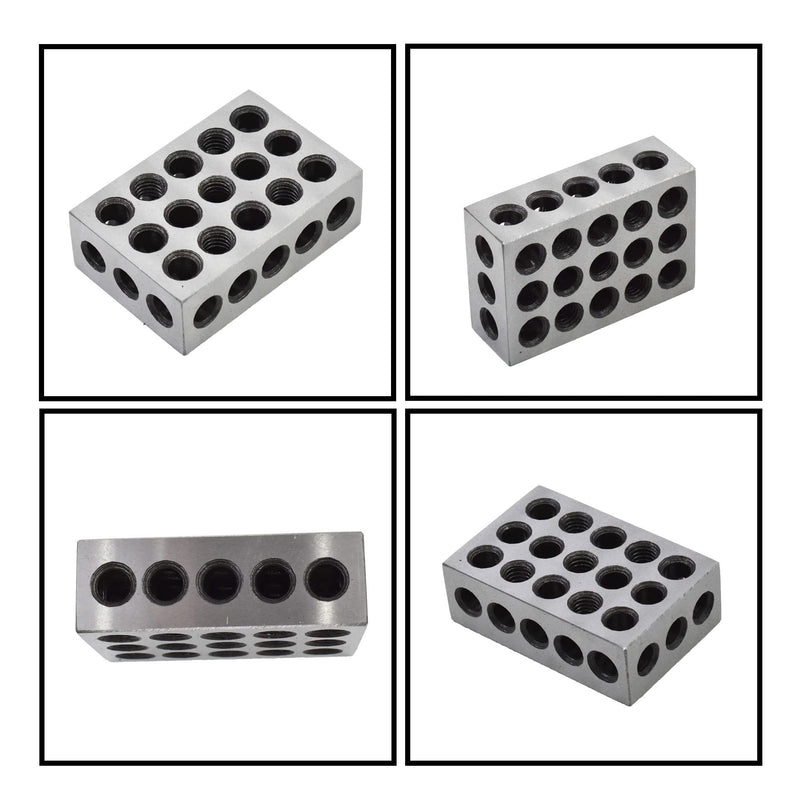 Precision 1 x 2 x 3 Inch Blocks 23 Holes Accuracy 0.0002 Inch Suitable for Milling Machines for Setup, Layout and Inspection Jobs 1 Pairs