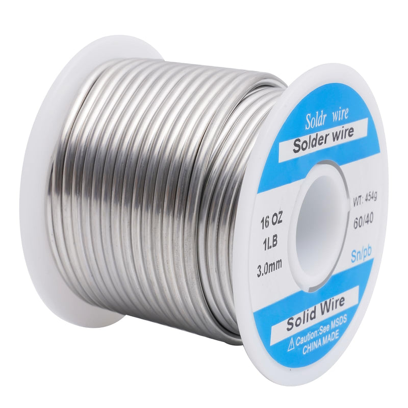 60/40 3mm Solder Wire Solid Core 454g/1LB for Stained Glass 60/40 454g