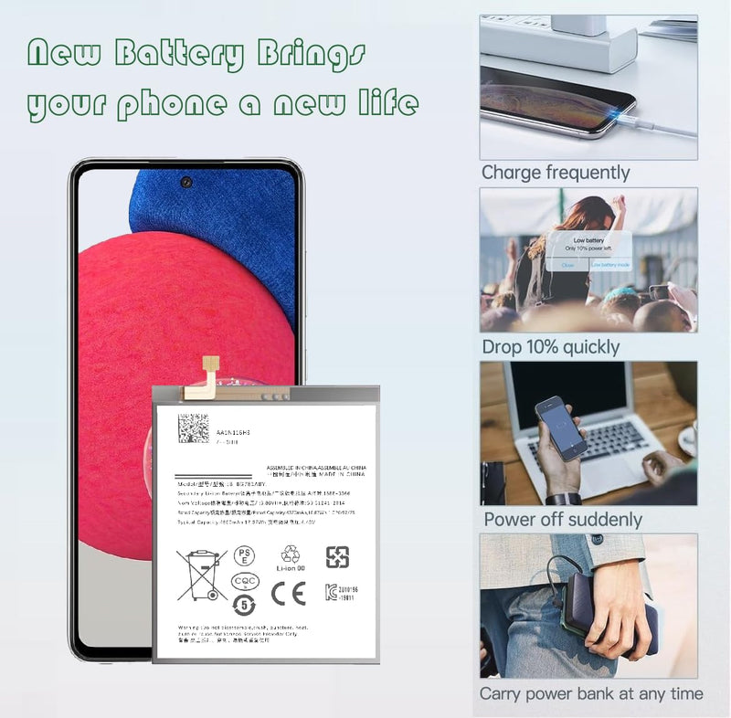 Galaxy A52 Battery,2026 New Upgraded Battery for Samsung Galaxy A52 (4G / 5G) SM-A526 SM-A526B/DS SM-A5260&Samsung Galaxy S20 FE SM-G780 & S20 FE 5G SM-G781 with Full Remove Repair Tool Kit