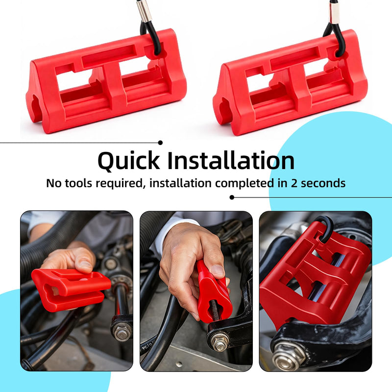 2 Sets 4" Steer Stop Outboard Steering Locks - Keep Motor in Position When Towing, Easy Install Hydraulic Steering Clip for Safe Boat Trailering & Transport Red