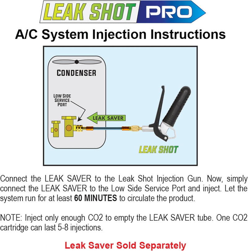Leak Sealant Injector & AC Drain Line Cleaner Tool | Pro Grade Reinforced Injection Gun | Condensate Line Co2 Drain Gun Basic Sealant Injector