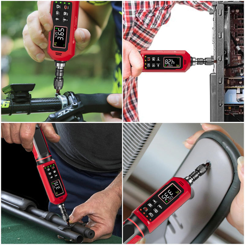 SUERCUP ±1% Accuracy, Digital Torque Screwdriver, 1.5-88.5in-lbs/0.15-10Nm | 1/4'' Drive Inch Pound Torque Screwdriver Electrician, LED, Buzzer, Vibration, 9 Preset Mode 5 Units for Bike, Gunsmithing 1/4-Inch 1.5-88.5in-lbs./0.15-10N.m
