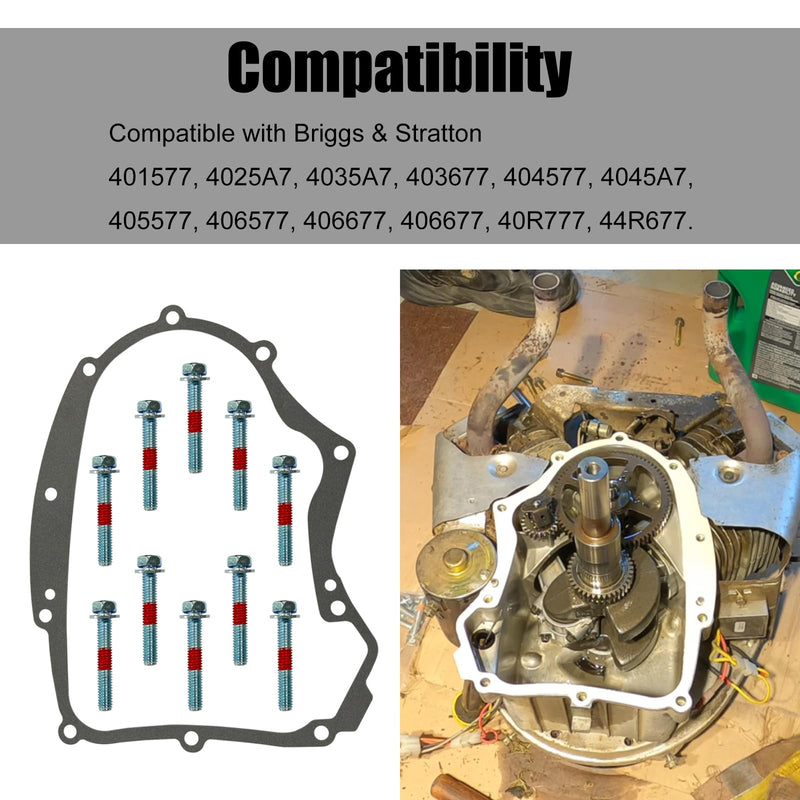 594195 Crankcase Sealing Gasket Kit Comes with 10 Bolts Compatible with 273488 690945 697227 591911