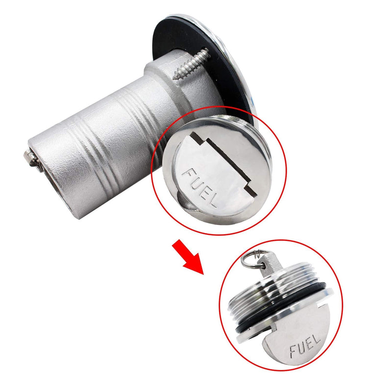 SHENGHUISS Boat Water/Diesel/Gas/Fuel Deck Fill/Filler 1-1/2 Inch(38mm) with Keyless Cap 316 Stainless Steel Boat Deck Hardware for Boat, Yacht, Caravan A-90°-Fuel