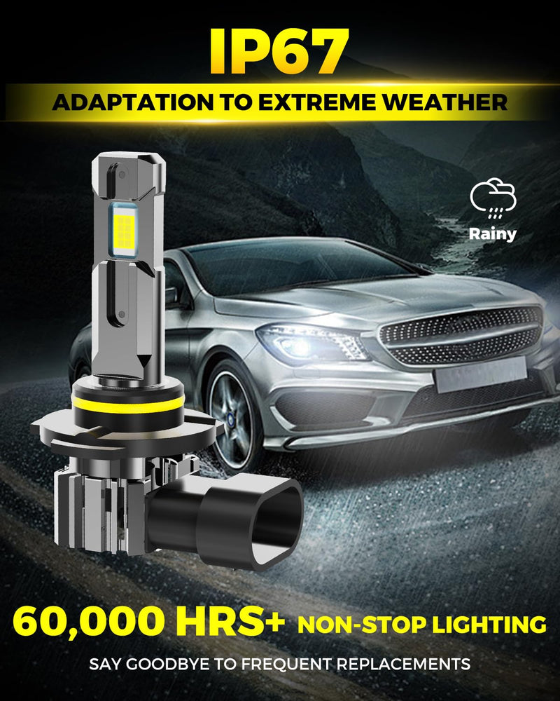 9006/HB4 LED Fog Light Bulbs or DRLs, 30000LM 600% Super Bright, 1:1 Size Driving Lights with Cooling Fan, IP67 Waterproof, Low Driving Lights, Plug & Play, 2-Pack