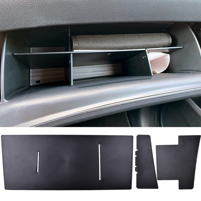 TACORBO Glove Box Organizer Compatible with Honda Pilot 2016-2022 / Ridgeline 2017-2022 2023/ Passport 2019-2022 2023 Accessories, Insert Glove Compartment Black ABS Materials