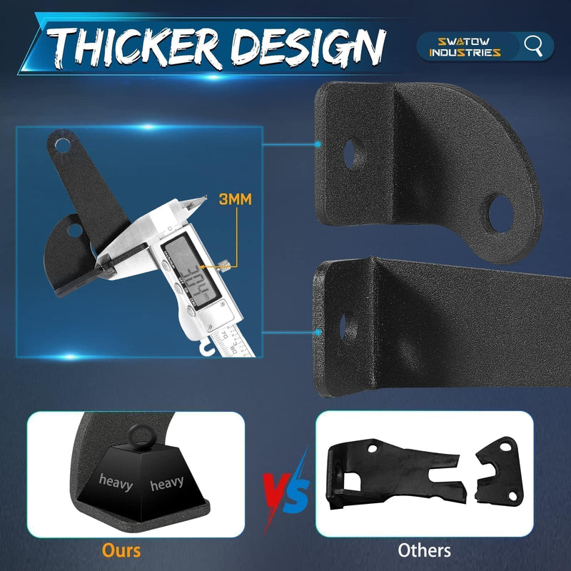 Light Bar Mounting Brackets 2 Pack Universal LED Light Bar Mounts for Single Row Straight/Curved Lights Bracket Side-Mounted L-Shape for Pickup Truck Wrangler ATV UTV Black For M8 Single Row
