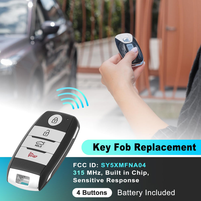 SY5XMFNA04 Replacement Keyless Entry Remote Smart Key Fob for Kia Optima 2014 2015 for Kia Rio 2015-2017 Key Fob Remote Control ID46 Chip 95440-2T510 95440-1U500 4 Buttons 315 MHz