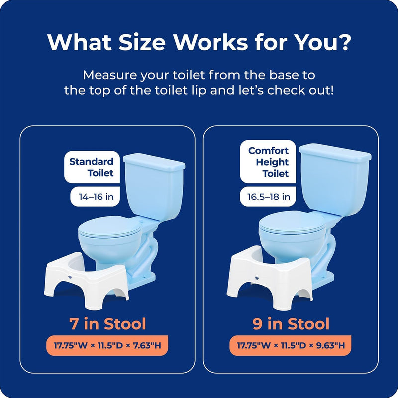 Squatty Potty Original Toilet Stool 2.0 Base 7", White, 1 Count 7 Inch (Pack of 1)