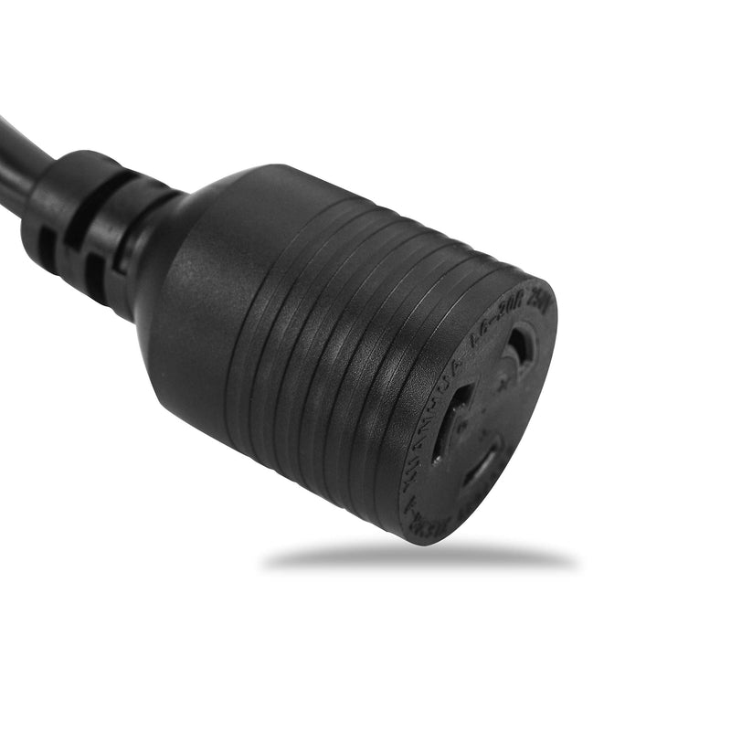 HENGYI L6-20P to L6-20R Heavy Duty Generator Locking Power Cord,Generator Extension Cord, SJTW 12GUAGE,125/250V,20A,Black,3 Prong,10FT