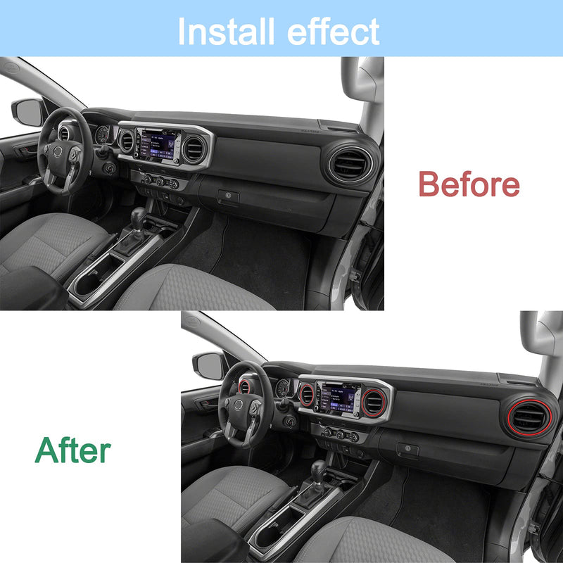 JDMCAR Compatible with Toyota Tacoma Accessories 2016-2022 2023 Premium Aluminum Alloy A/C Vent Ring Outer Trim Decoration Covers fit 2016-2023 Tacoma A/C Outlet Vent -(4 pcs Set, Red) ac outer rings