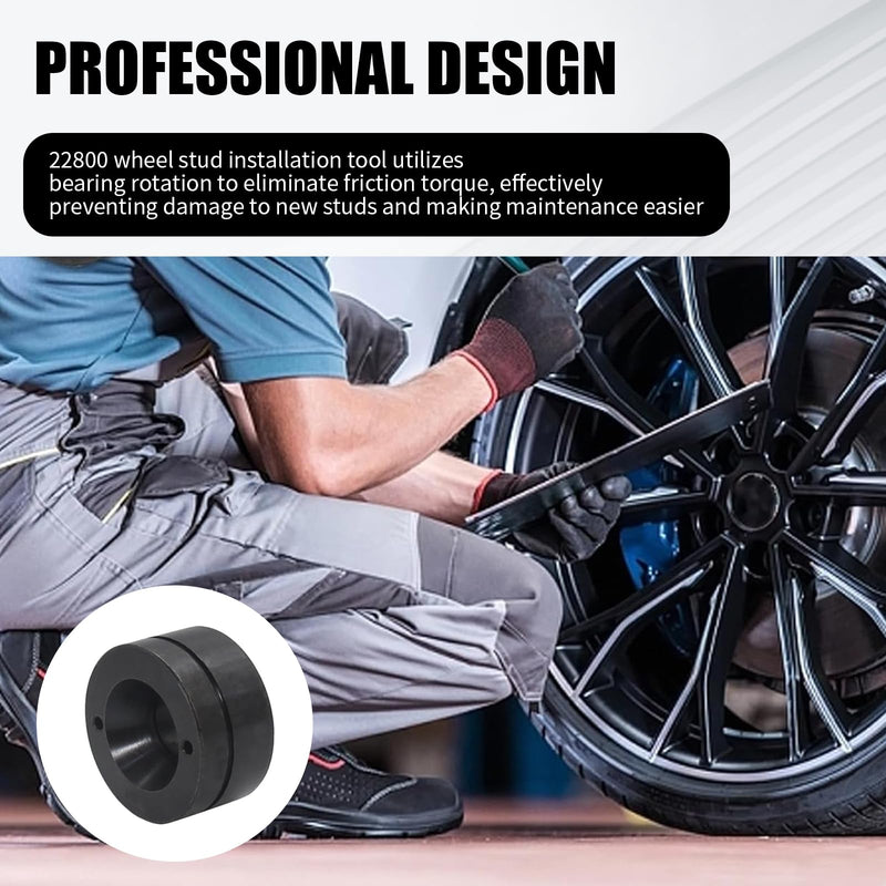 ijuicy Wheel Stud Installer, 22800 Wheel Stud Installer Tool, Tire Stud Tool, Suitable for Most Automotive Wheels and Light-Duty Truck Wheel Stud (Black)