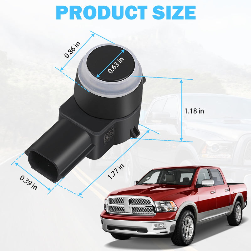 4 PCS PDC Parking Assist Sensor - Compatible with Dodge Journey, Durango, Ram 1500 2500 3500, Jeep Commander, Liberty, Grand Cherokee - Replace 1EW63TZZAA - Reverse Backup Parking Sensor
