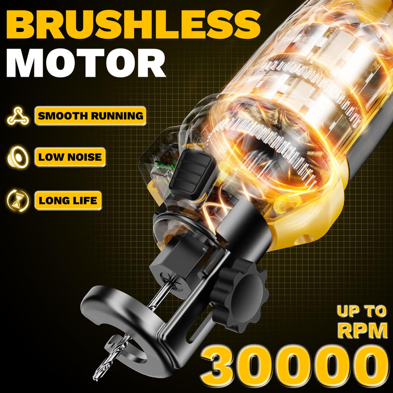 Cordless Drywall Cut-Out Tool Compatible with Dewalt 20V Battery, 3 Speed Adjustable Brushless Rotary Saw with Up to 30000 RPM, Compact Spiral Saw Kit for Wood,Drywall,Tiles,plastic (Tool Only) For Dewalt