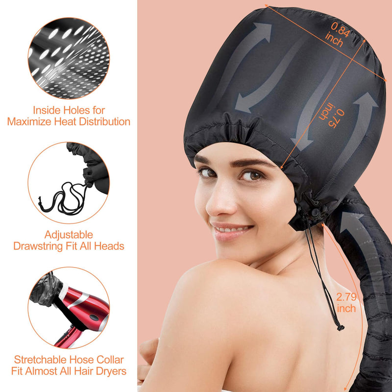 xincx 42Pcs 7" Heatless Bendy Hair Rollers,Overnight Curlers for All Hair | Flexi Curling Rods for Sleep Styling,with Hair Dryer Bonnet for Quick Shaping(Black),No Heat Foam Rollers for Salon,Travel Black