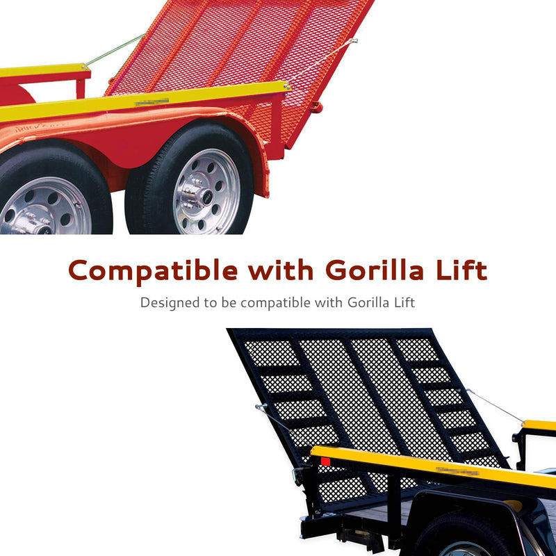 2Pcs Lift Cable Compatible with Gorilla Lift Trailer Gate Assist with EZ Spring Clips, with 4Pcs Aluminum Alloy Rollers Pins Washers, Fit for Open Utility Trailer Tailgate Ramp Lift Assist Kit