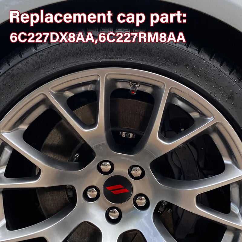 4PCS 63mm=2.5 inch Slash Wheel Center Cap Covers for Dodge Charger Challenger Durango Journey Avenger Hornet Dart R/T SRT Non Fading Hubcaps Rim + Tire Valve Stem Caps Covers Trim (Red) red