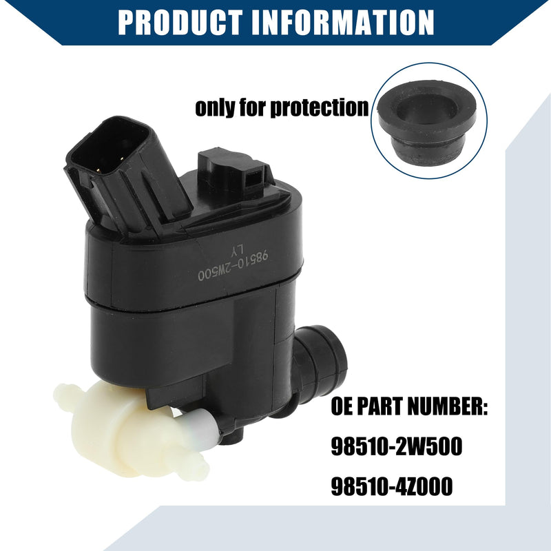 No.98510-2W500 / Windshield Washer Pump Assembly for Hyundai Santa Fe 2017-2022 for Hyundai Tucson 2021-2022 / Windshield Washer Motor/Durable/Plastic / 1 Pcs/Black