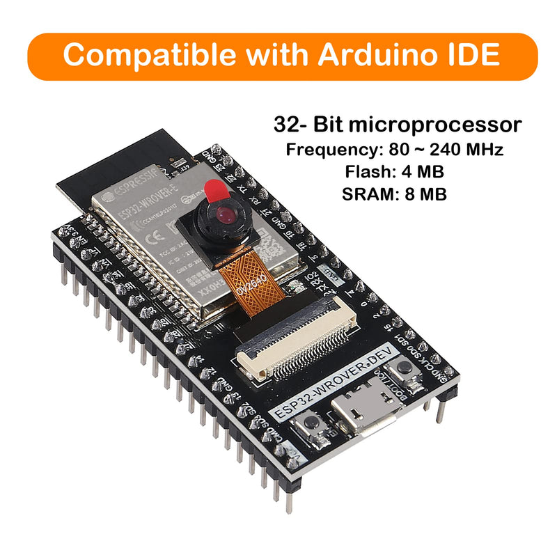 4pcs ESP32-DevKitC core Board ESP32 Development Board ESP32-WROOM-32D WiFi Bluetooth Development Board for Arduino IDE (ESP32-WROVER) ESP32-WROVER