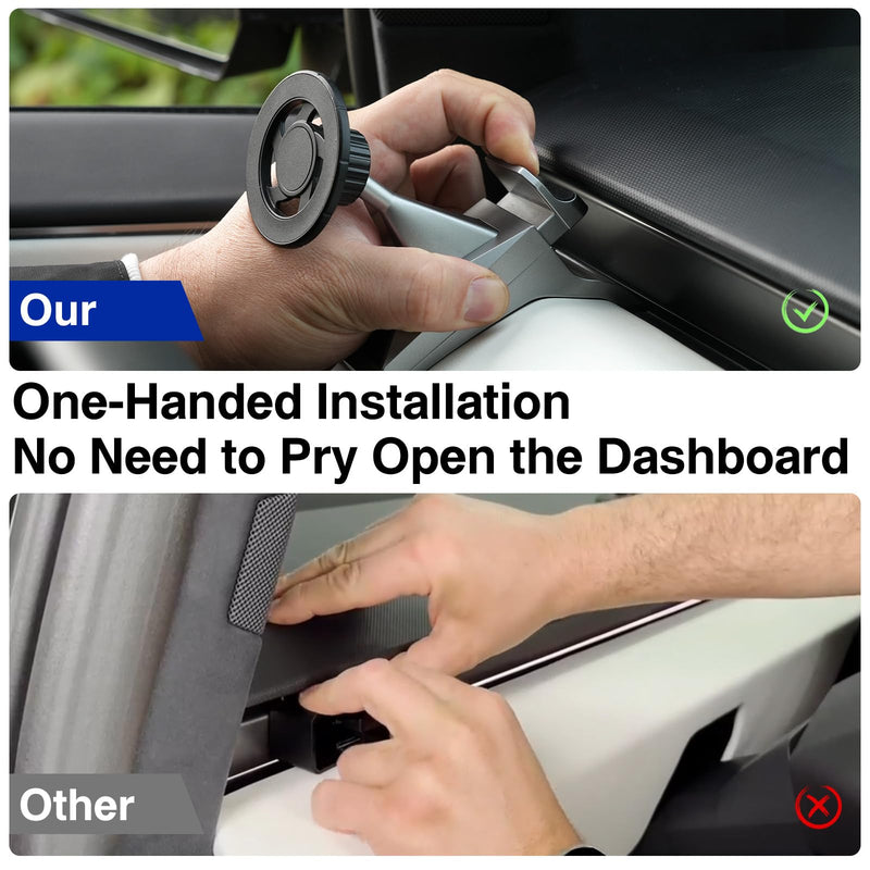 Magnetic Phone Mount for Tesla Cybertruck 2024, Adjustable Phone Holder for Cybertruck Accessories Compatible Phone with Magnetic Ring