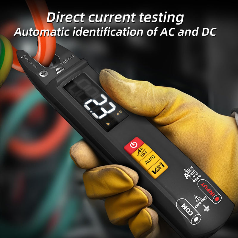 Open Jaw Digtal Multimeter 6000 Counts Clamp Meter, Digital Electrical Tester,Rechargeable with Smart Mode,Measuring Resistance,Capacitance,Frequency,Continuity,Diode,AC/DC Voltage&Current