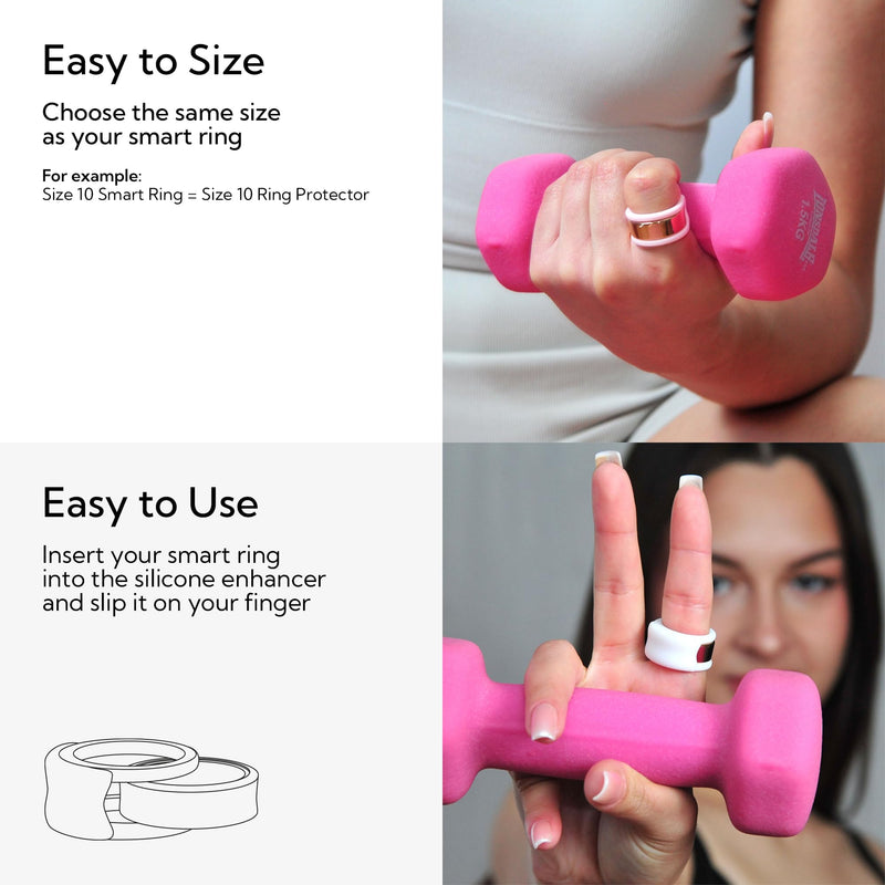 Rinfit Silicone Ring Protector Compatible with Oura Ring - Smart Ring Cover - SportFit U.S. Design Patent - Nude, Size 9