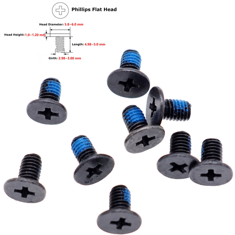 Deal4GO [10-Pack] M3 x 5 mm Phillips Flat-Head Screw Replacement for Laptop Bottom case Hard Drvie SSD Screws (Black) M3 x 5mm (10-pack)