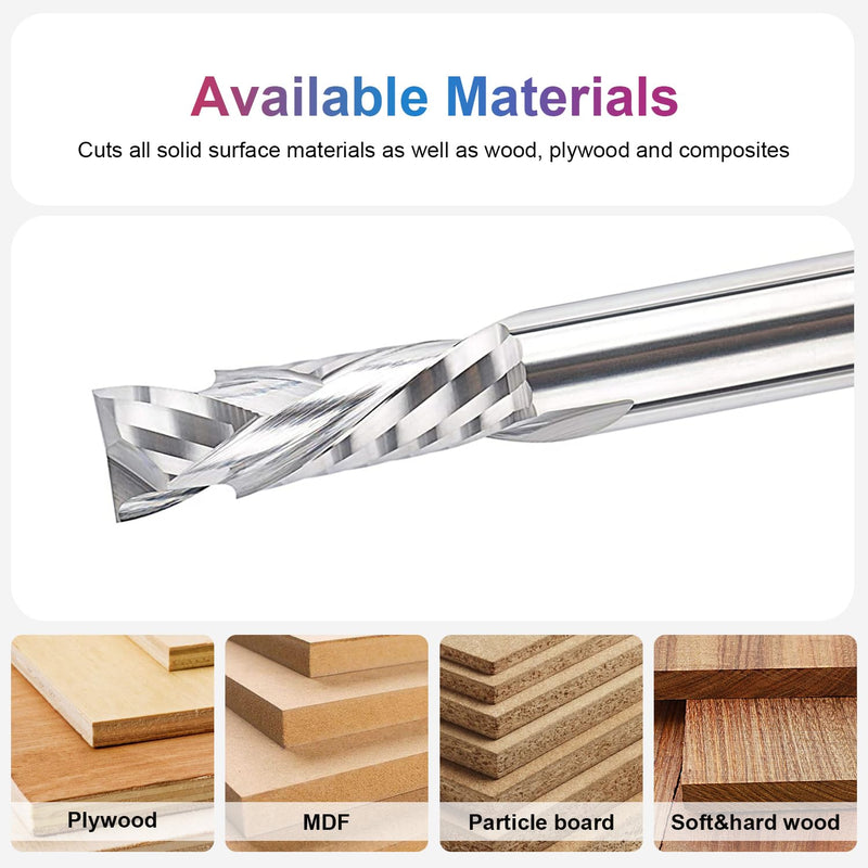 SpeTool Carbide Compression ( Up Down) Spiral Router Bits 1/2 Inch Cutter 1-1/2 Inches Extra Long Flute MillIing Tools for CNC Woodwork Carving Tools