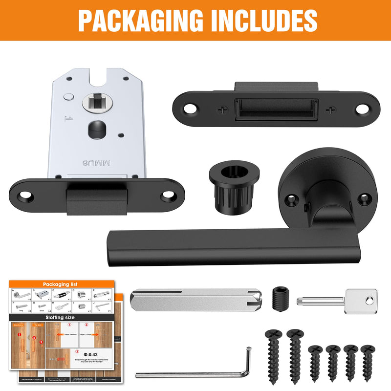 Magnetic Auto-Lock Invisible Door Lock - Single-Sided Hidden Design, Hidden Handle & Mini Keyhole, Aluminum Alloy for Bookshelf Doors/Invisible Doors/Secret Rooms (1, Black) 1