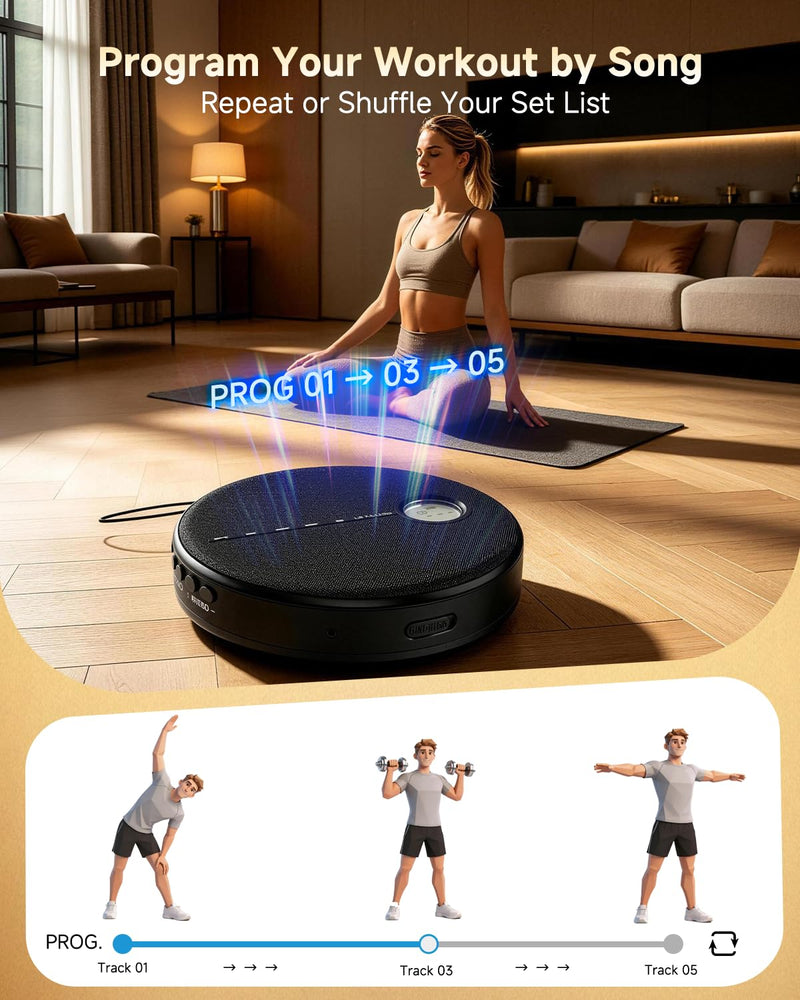 Portable Bluetooth CD Player with Anti-Skip, Stereo Speakers & Headphones | A-B Repeat, PROG Memory, 10 Playback Speeds, AUX input, Small Personal Walkman CD Players for Home, Car & Travel, Ideal Gifts
