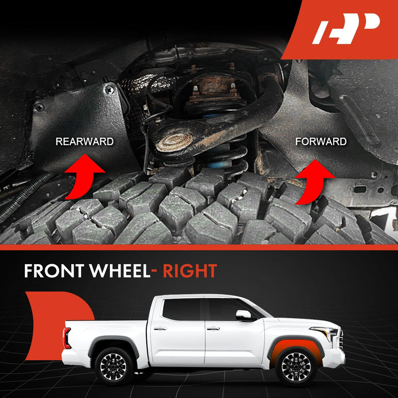 A-Premium Splash Guards Fender Liner Shields Compatible with Toyota Tundra Sequoia 2007-2020 Front and Rear 4-PC Set For Tundra Sequoia 2007-2020