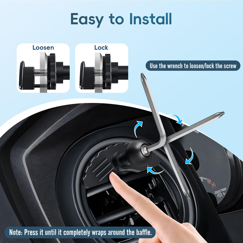 Metal Vent Phone Mount Compatible with Toyota Tacoma 2016-2023 Tundra | Tundra 2014-2021 3rd Gen | Metal Double Socket Arm | 360° Adjustable | Anti-Scratch Base | Keep Stable | 1-Min Install Universal Mount
