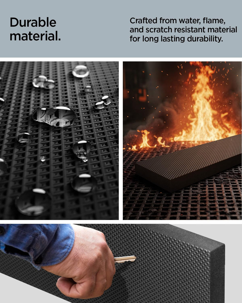 Spigen Garage Wall Protector for Car Doors Shock-Absorbent EVA Foam [2 Pack] with EZ Peel & Mesh Fabric Adhesive [Perfect for Small Garages] for Anti-Collision, Car Door, Bumper Black