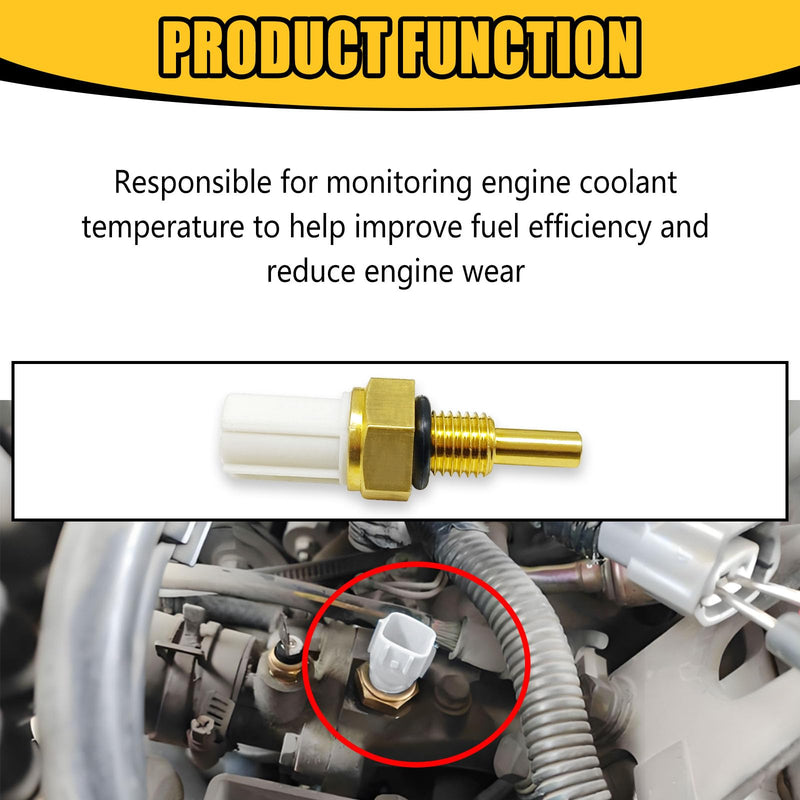Engine Coolant Temperature Sensor Compatible with Honda Accord Civic Element CR-V Acur RL TSX TL MDX Coolant Temperature Sensor Replace# 37870-PLC-004, 37870PNA003