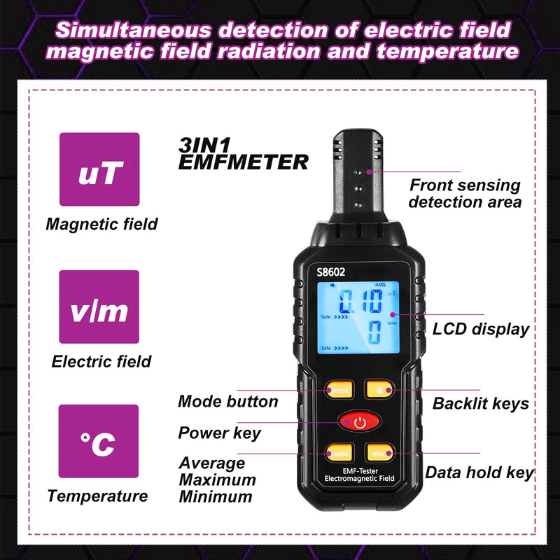 7 in 1 Ghost Hunting Equipment Kit Include 1 EMF Meter 1 Hand Held Radio 2 LED Light Cat Ball 1 Digital EVP Voice Recorder 2 Dowsing Rods Ghost Investigation Paranormal Equipment