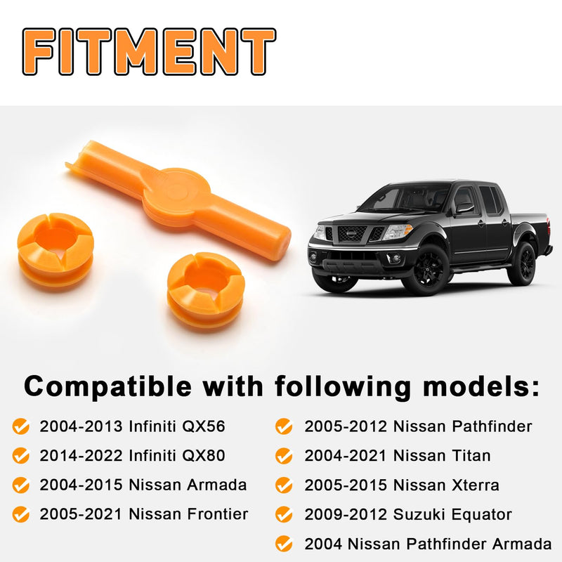 134193 Gear Shift Bushing for Nissan Armada Pathfinder Frontier Titan, Transmission Shifter Linkage Cable Bushing Repair Kit Xterra Infiniti QX56 QX80 Suzuki Equator 349351LA0A,34935ZR00A (4Pcs) 4 PCS