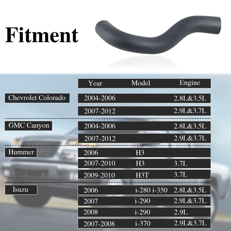 Improved Engine Crankcase Breather Hose,Double Layer Rubber Crank Ventilation PCV Hose Fit for Chevrolet Colorado GMC Canyon 2004-2012 Hummer H3 2006-2010 H3T Isuzu Replace# 15123628