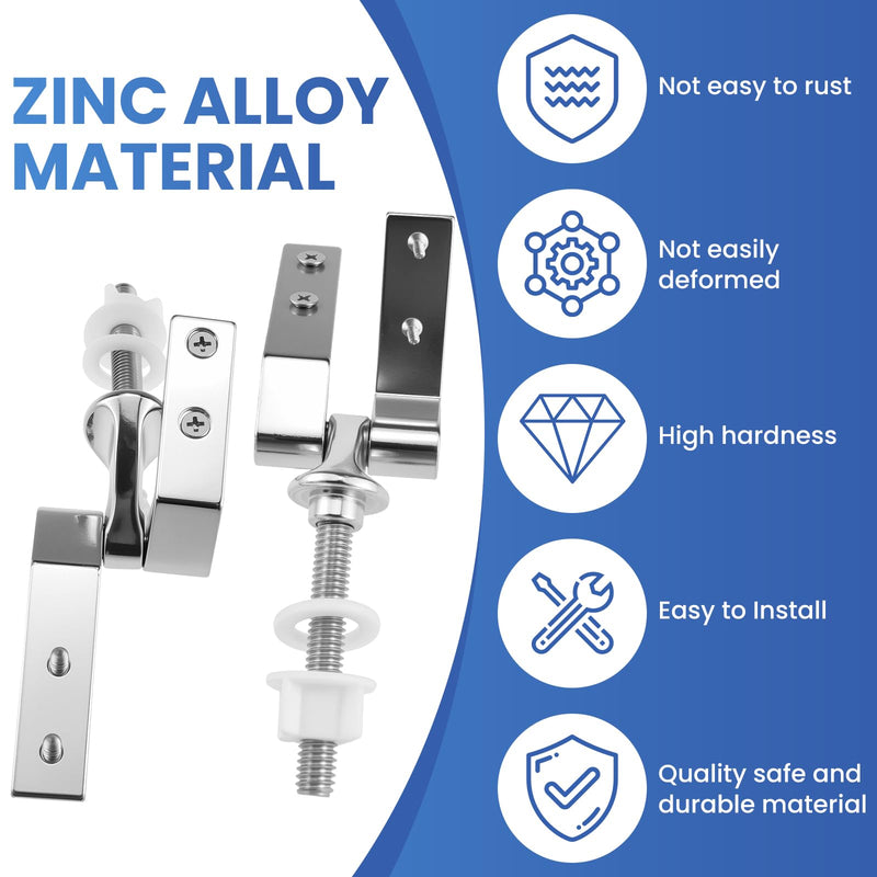1 Set Universal Toilet Seat Hinges, Chrome-Plated Metal Hinges, Toilet Seat Replacement Parts with Bolts Screws and Nuts for Bathrooms, Hotels, Public Places 1 Set