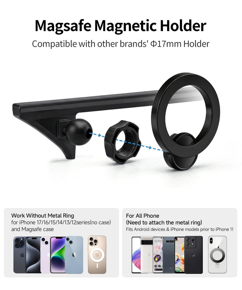 Car Phone Holder for Toyota Highlander 2020-2026 Magsafe Mount Accessories | 8/12.3" screen, Magnetic Cell Phone Mount Clip Compatible with iPhone, 3D fit Stable Dashboard Navigation Bracket Stand 8/12.3-inch for 20-26 Highlander