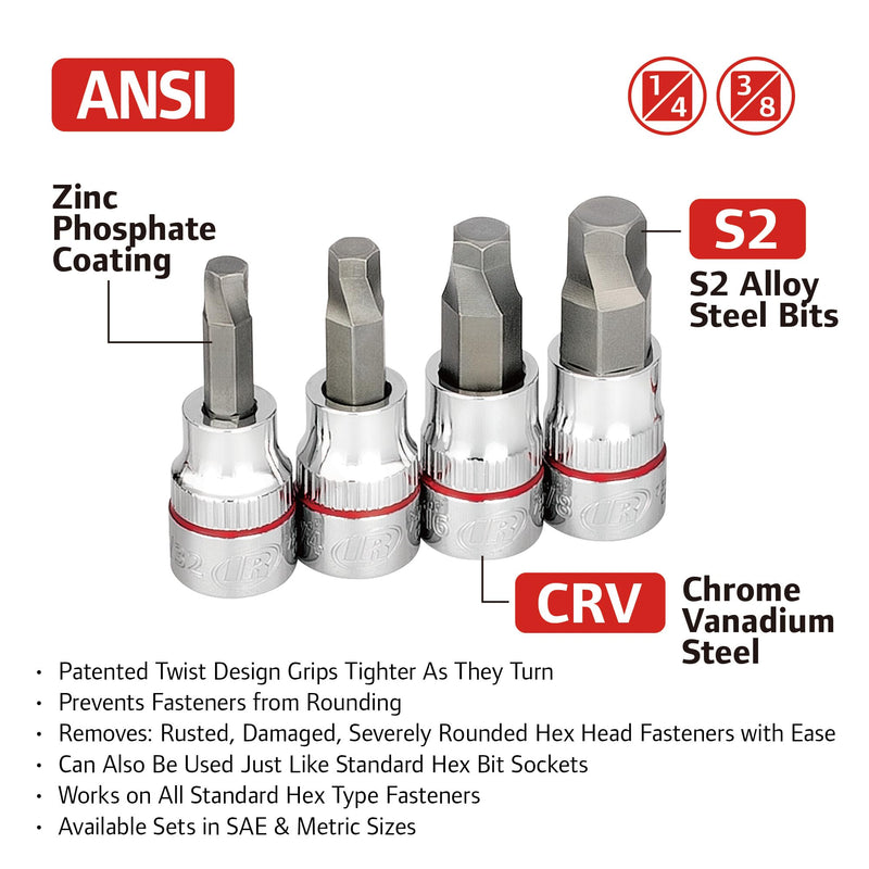 Ingersoll Rand 8 Pc. Tech Solutions Bit Socket Set - Metric- 752041, Silver