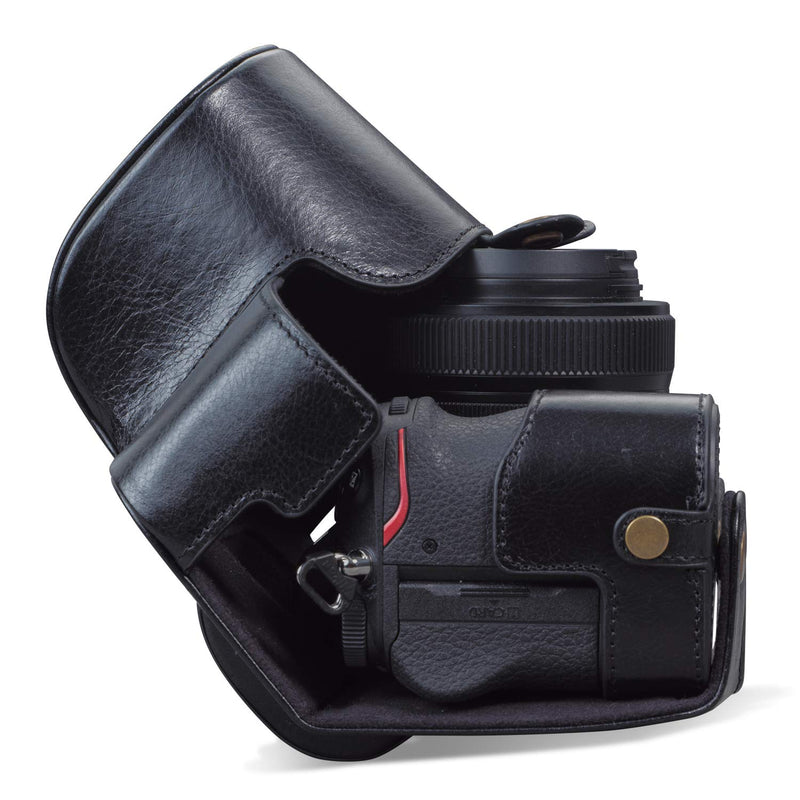 MegaGear MG1942 Ever Ready Genuine Leather Camera Case Compatible with Nikon Z5 - Black