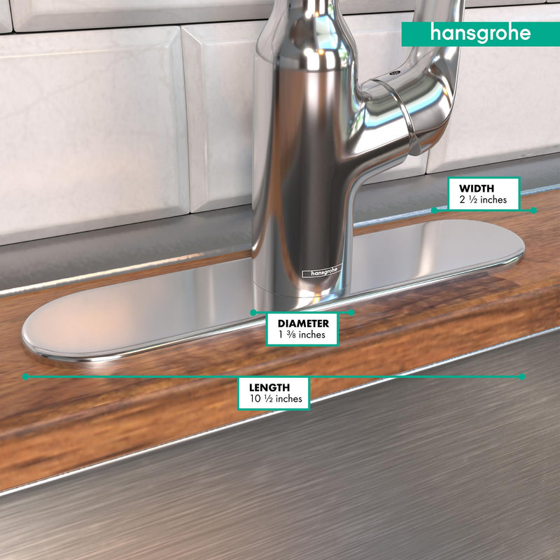 hansgrohe 11-inch Coordinating Base Plate Modern Easy Install in Chrome, 14019001