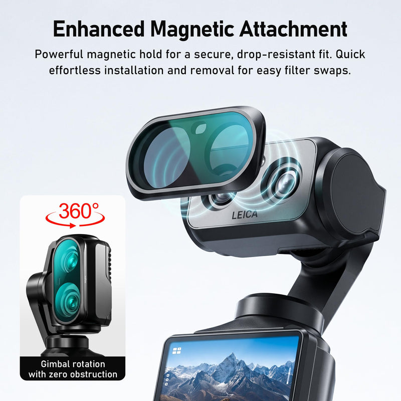Luna Ultra Filters Kit for Insta360 Luna Ultra Accessories, 7-Piece | Include Adjustable CPL, ND8, ND16, ND32, Black Mist 1/4, UV & Light Pollution Filters, Magnetic Quick-Release Lens Filter Set CPL/ND8 16 32/Black Mist/UV& Light Pollution