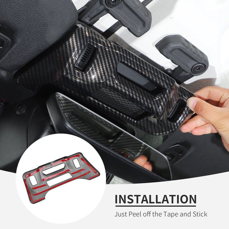 Linskip One-Touch Roof Panel Trim Compatible with 2024 2025 Jeep Wrangler JL 4XE & Gladiator JT, Overhead Feature Decor Cover for Jeep Wrangler Interior Accessories(Carbon Fiber Black) Carbon Fiber Black